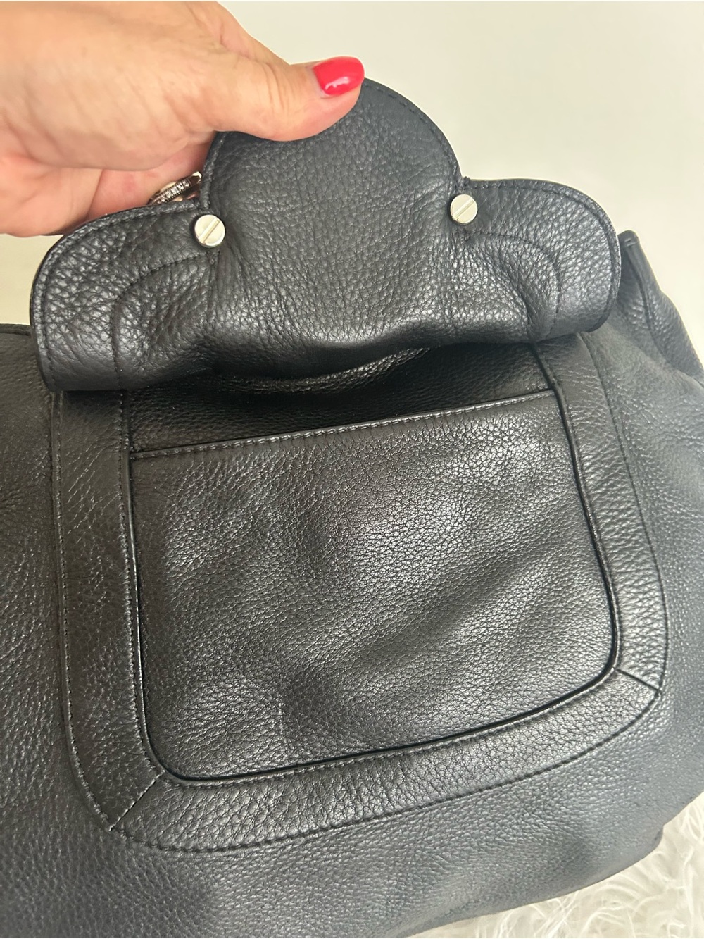 Tory Burch Amanda Black Pebbled Leather Tote Shoulder Bag Crossbody - Picture 10 of 14